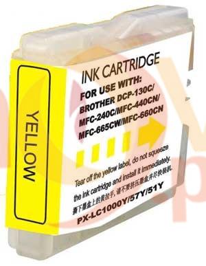 Tinteiro de tinta amarelo Brother LC1000XL/LC970XL Genérico – Substitui LC1000Y/LC970Y