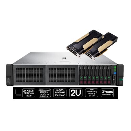 HP Proliant DL380 G10 | 2P Xeon Platinum 8276 | 512GB (Optane) + 128GB | 3xSSD 960GB | 2x Tesla V100 32GB | SA S100i