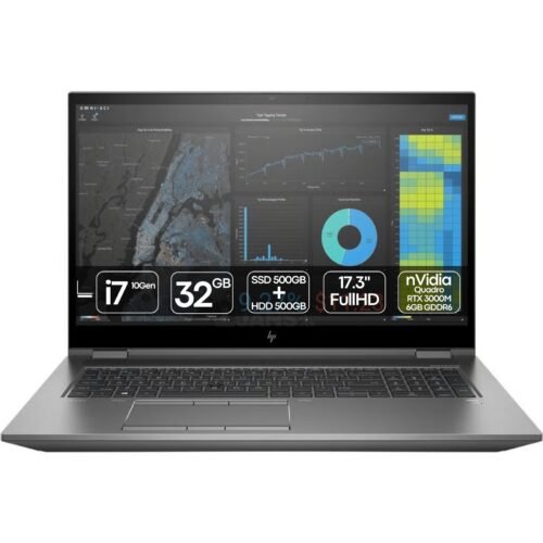 HP ZBook 17 G7 Fury | i7-10850H | 32GB | SSD 500GB + HDD 500GB | RTX 3000M 6GB | 17.3″ FHD